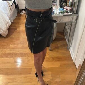 Blank NYC faux leather high waist black skirt